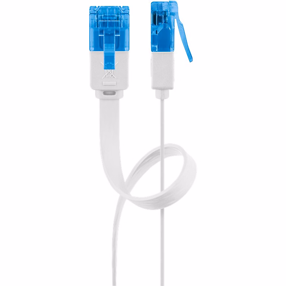 Câble RJ45 Cat6a plat blanc 1 mètre GOOBAY – Réf. EONHOOLPC6991505528