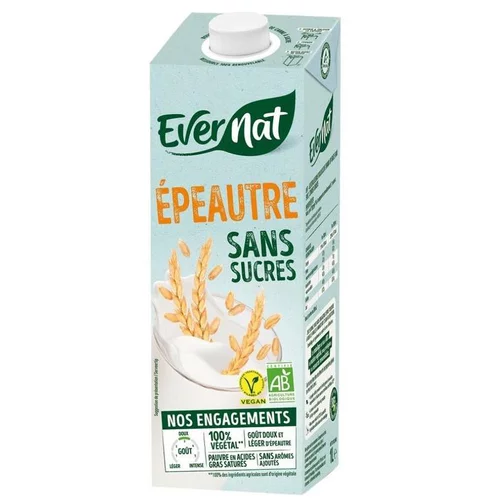 Boisson végétale à l’épeautre sans sucres Evernat - 1 L