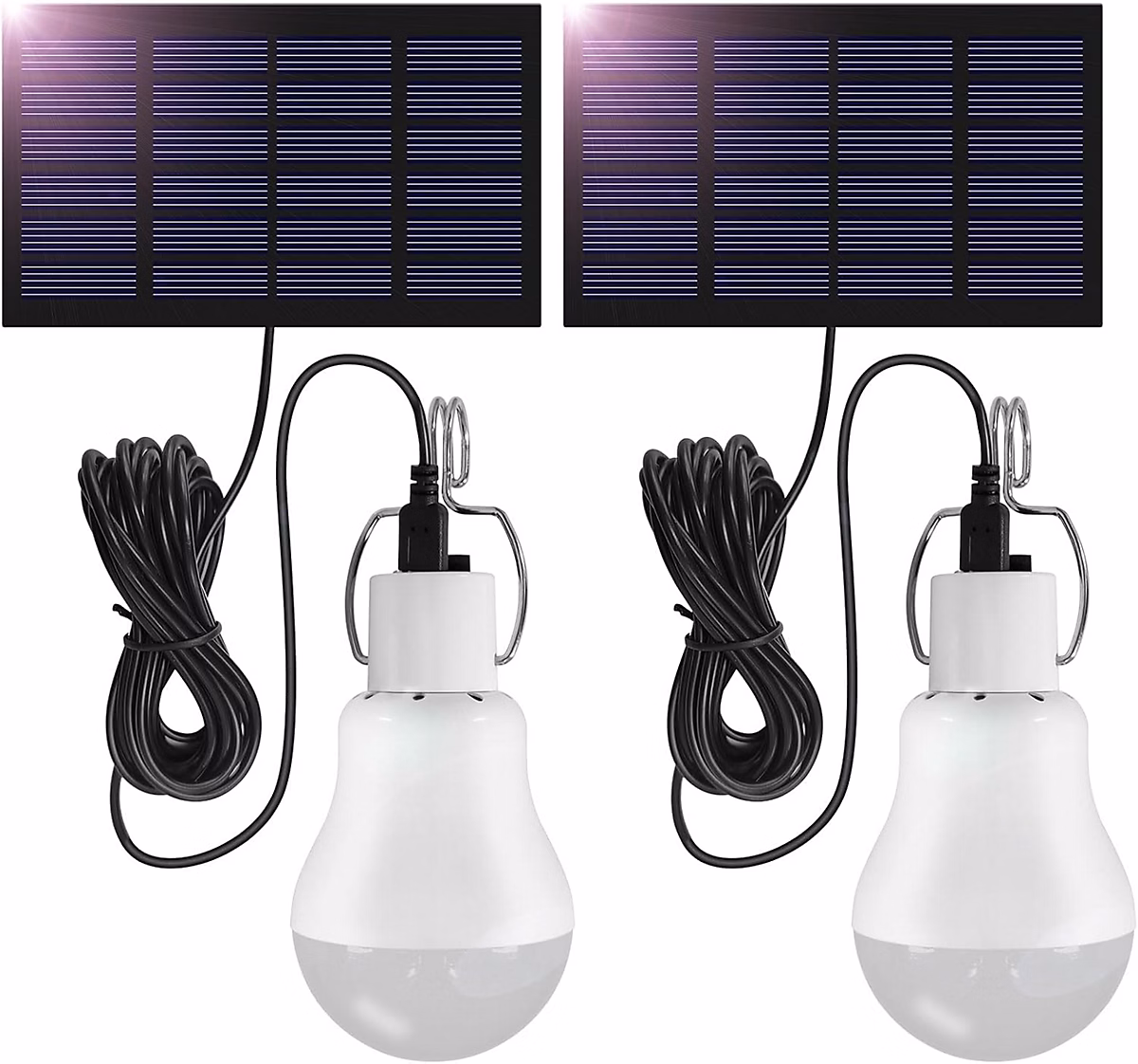 Luminaire et éclairage extérieur – Ampoule Solaire Suspendue Haute Luminosité avec Panneau Déporté