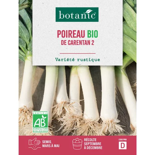 Graines de poireau de carentan 2 bio botanic® - graines à semer