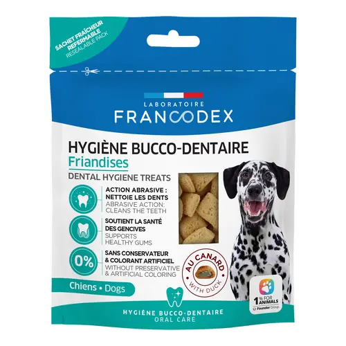 Friandises dentaires pour chien au canard Francodex - 70 g