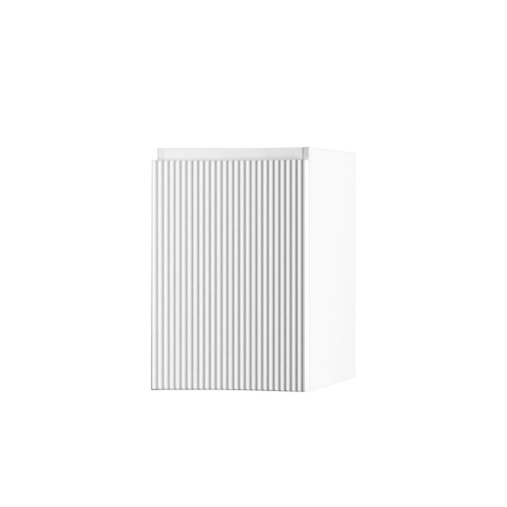 Meuble complément sous vasque l.34 x H.55 x P.41 cm – blanc mat strié, version droite, Vague