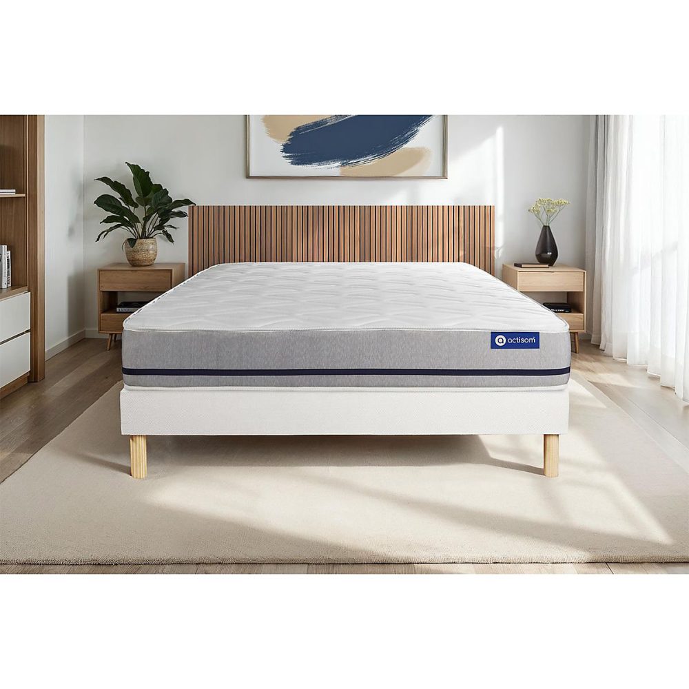 Ensemble | Matelas Ressorts ensachés 20cm d'épaisseur – 3 zones de confort – Confort mi ferme – Sommier tapissier en kit