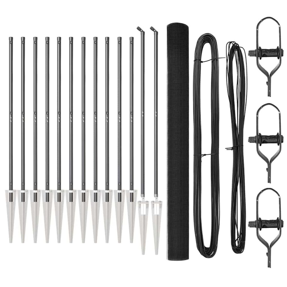 vidaXL Clôture en fil soudé avec pointes 50 x 1,5 m Gris Maille – Aménagement du jardin
