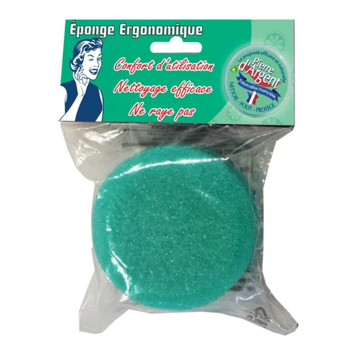 Éponge ergonomique spéciale pierre d'argent Liseré Vert