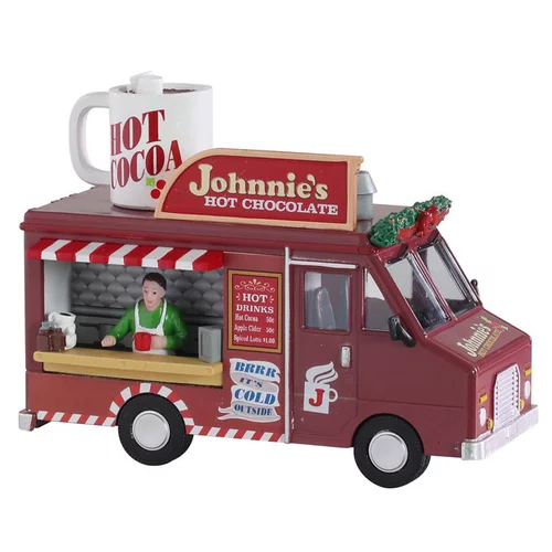 Décor pour village de Noël Lemax Camion de chocolat chaud Jonnhie’s – 14,5 x 6,6 x 10,9 cm
