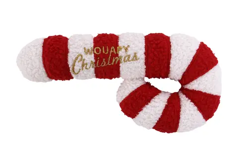 Peluche de Noël pour chien sucre d'orge coloris multicolore Wouapy - grand modèle