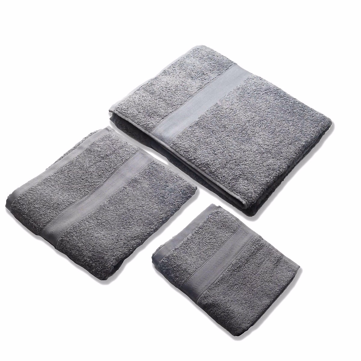 Ensemble De 3 Serviettes En Éponge De Coton Gris – Teddy