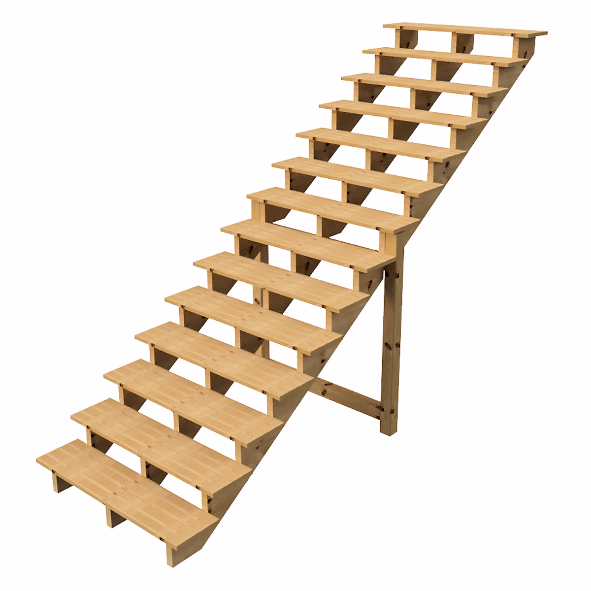 BERLIN Escalier extérieur bois 14 marches H 241cm L – 120cm