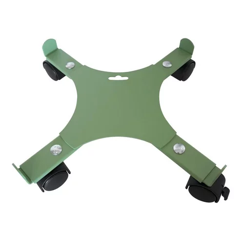Support de pot 4 roulettes extensible en acier vert pâle Louis Moulin - 34/51 cm