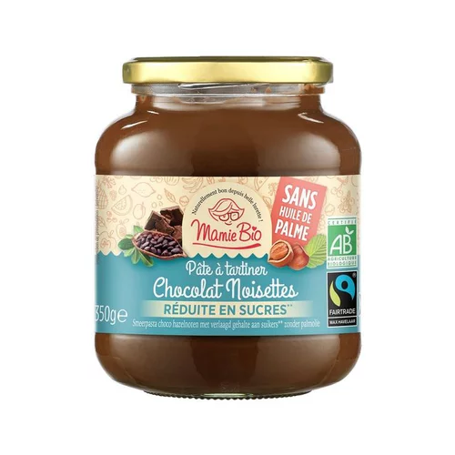 Pâte à tartiner bio chocolat noisettes allégée en sucre - 350 g