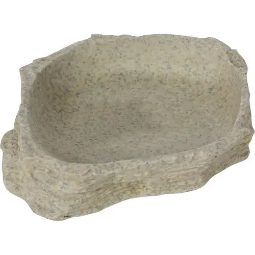Bassin ou mangeoire pour terrarium coloris gris Reptile Planet Stone Age Serie Dish - Taille XS 11 x 2,5 x 0,90 cm