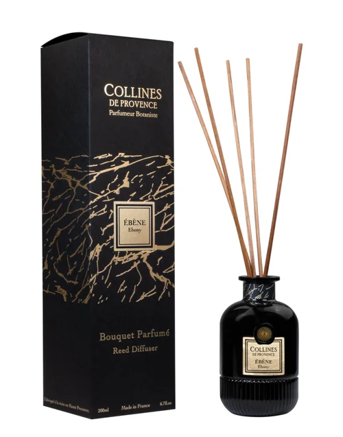 Bouquet parfumé noir Collines de Provence Fleurs & Ecorces Ébène - 200 ml