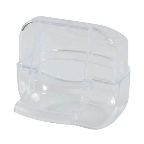 Mangeoire avec un perchoir pour les oiseaux en plastique coloris transparent Zolux – 8 x 7,5 x 7,5 cm