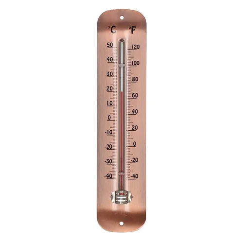 Thermomètre plaqué cuivre - 30 x 6,6 cm
