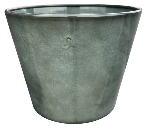 Pot évasé coloris gris en métal recyclé - 27 x 27 x 22 cm