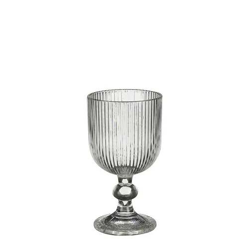 Verre à vin à pied en verre cannelé Merlot - Ø 14,5 x H 8 cm