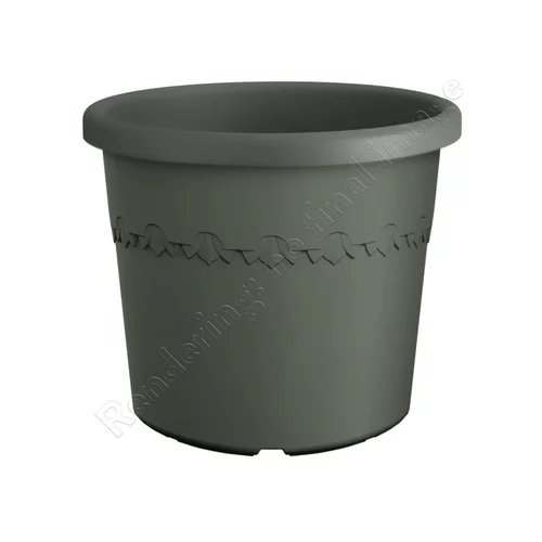 Pot en plastique recyclé vert thyme green Elho Algarve Cilindro - Ø 48 x H 40 cm