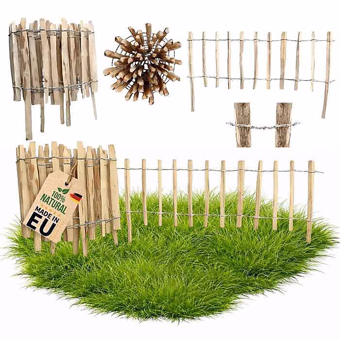 Clôture de jardin – Floranica, Noisetier, 50 cm, 5 m, Bois naturel, montage facile
