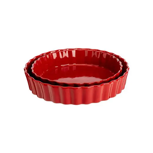 Ensemble de 2 tourtières en grès rouge - Ø 24,5 et 28 cm