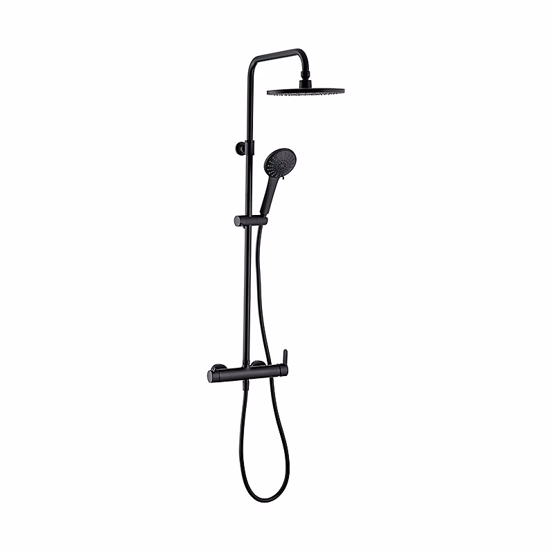 Colonne de douche avec mitigeur mécanique – noir mat | Black Roma Touch