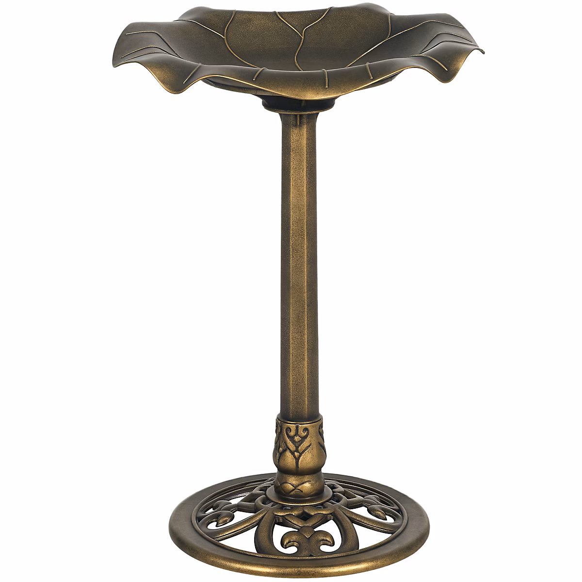 Bain d'oiseaux abreuvoir pour oiseaux mangeoire dia. 50 × 71H cm PP bronze antique