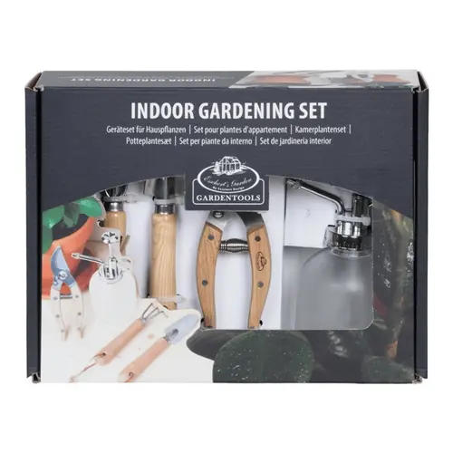 Coffret d’entretien pour plantes d’intérieur avec sécateur, pelle, râteau et pulvérisateur - les 4 pièces