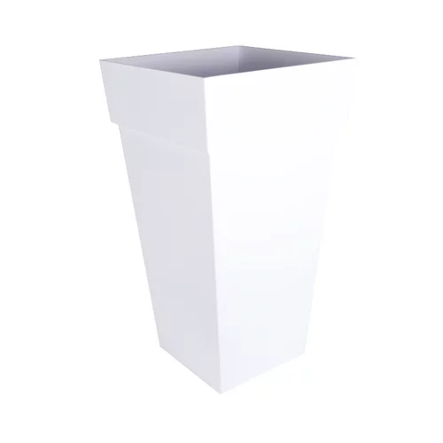 Pot Toscane carré haut XXL blanc H.80 cm