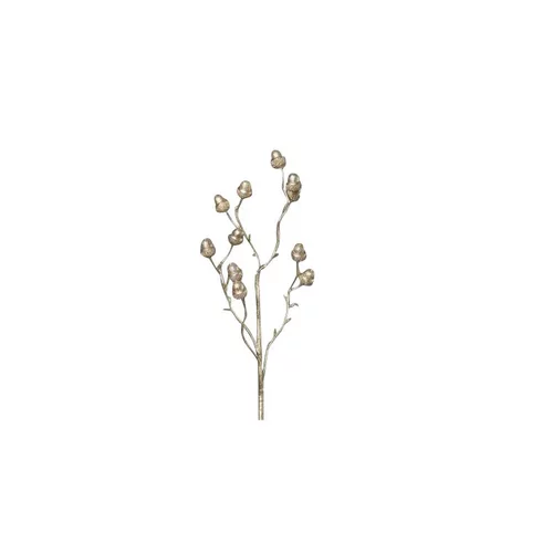 Branche scintillante avec glands couleur platine H 60 cm