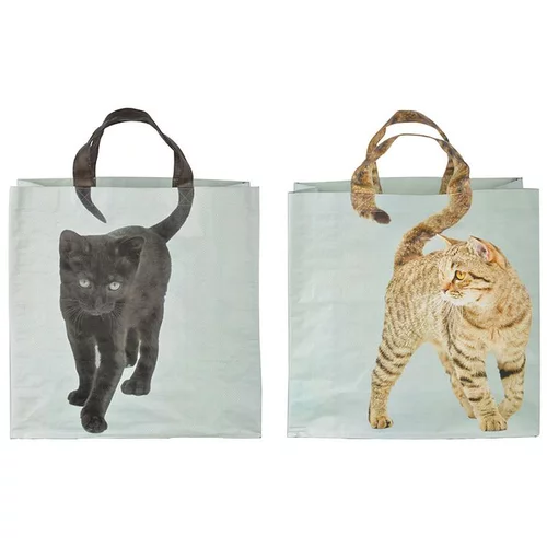 Sac de course à motif de chat avec poignée