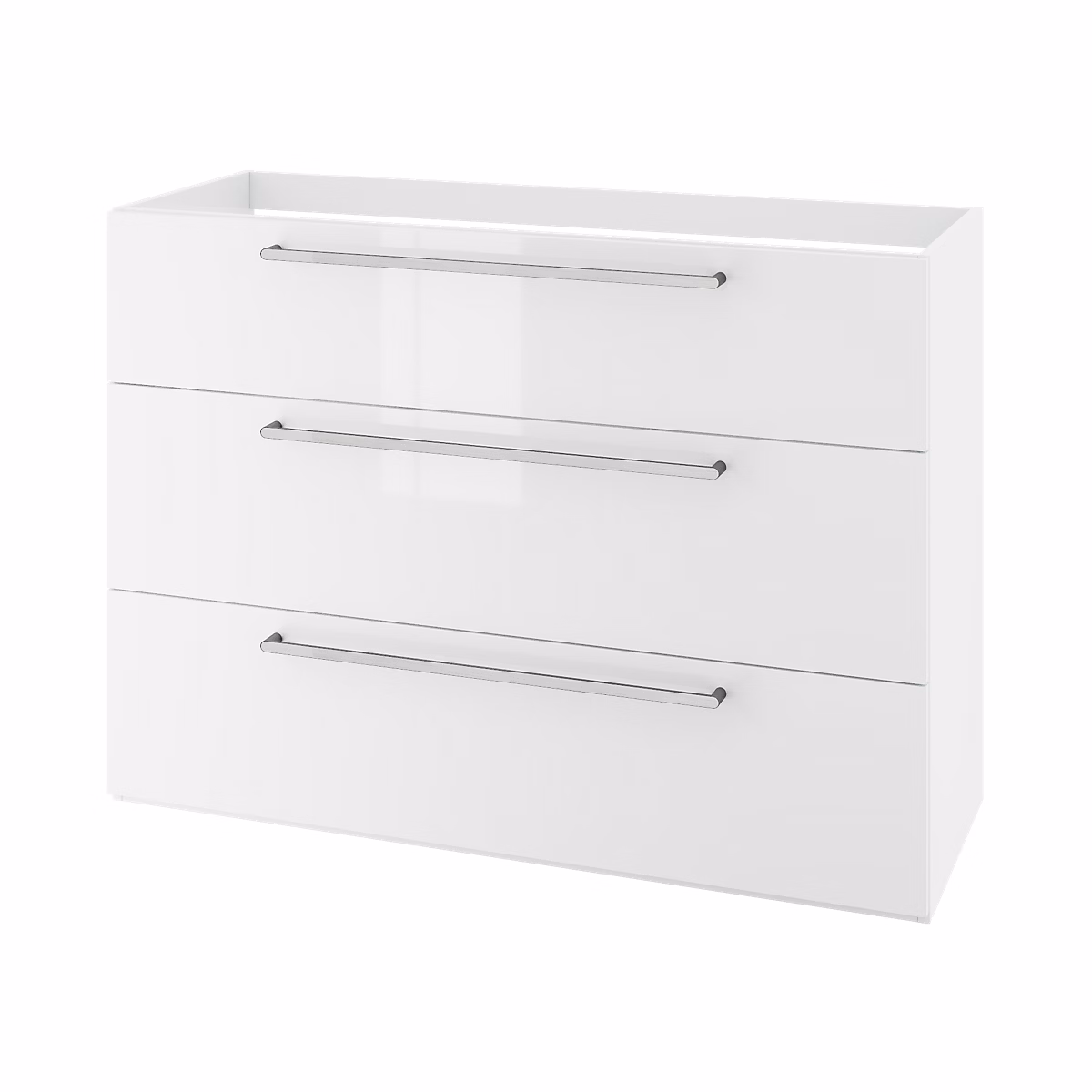 Meuble sous vasque à poser blanc brillant 3 tiroirs l.120 x H.86 | 5 x P.45 cm – GoodHome Imandra