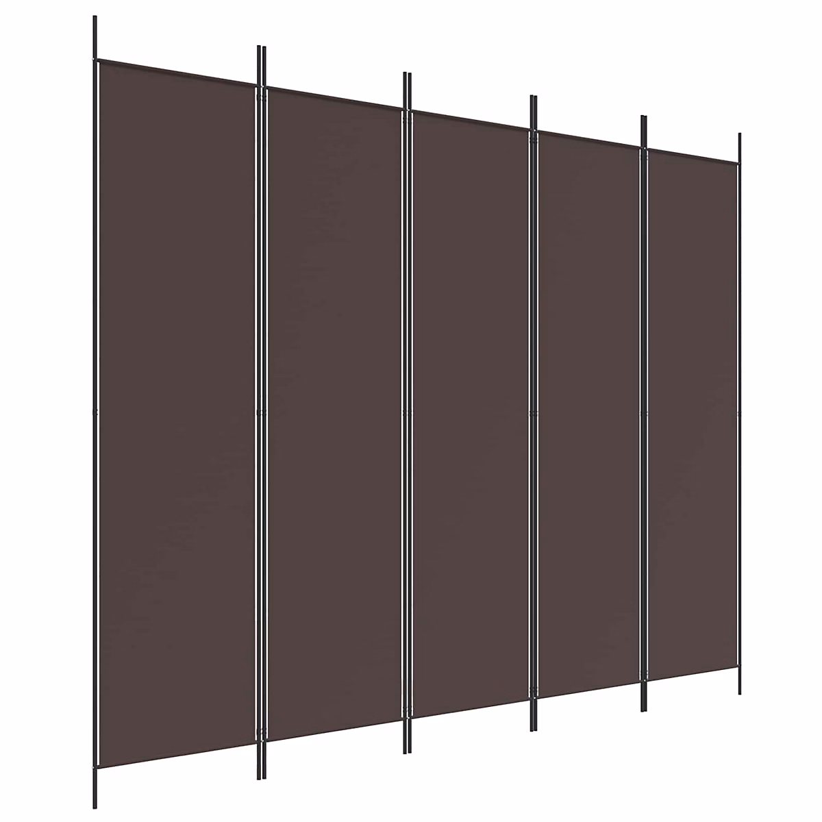 Cloison de séparation 5 panneaux Marron 250 × 200 cm Tissu vidaXL