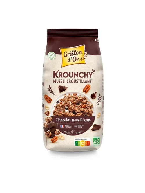 Céréales Krounchy chocolat pécan bio Grillon d'Or - 450 g