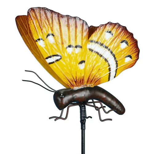Papillon jaune en résine sur pique Riviera - 120,5 cm