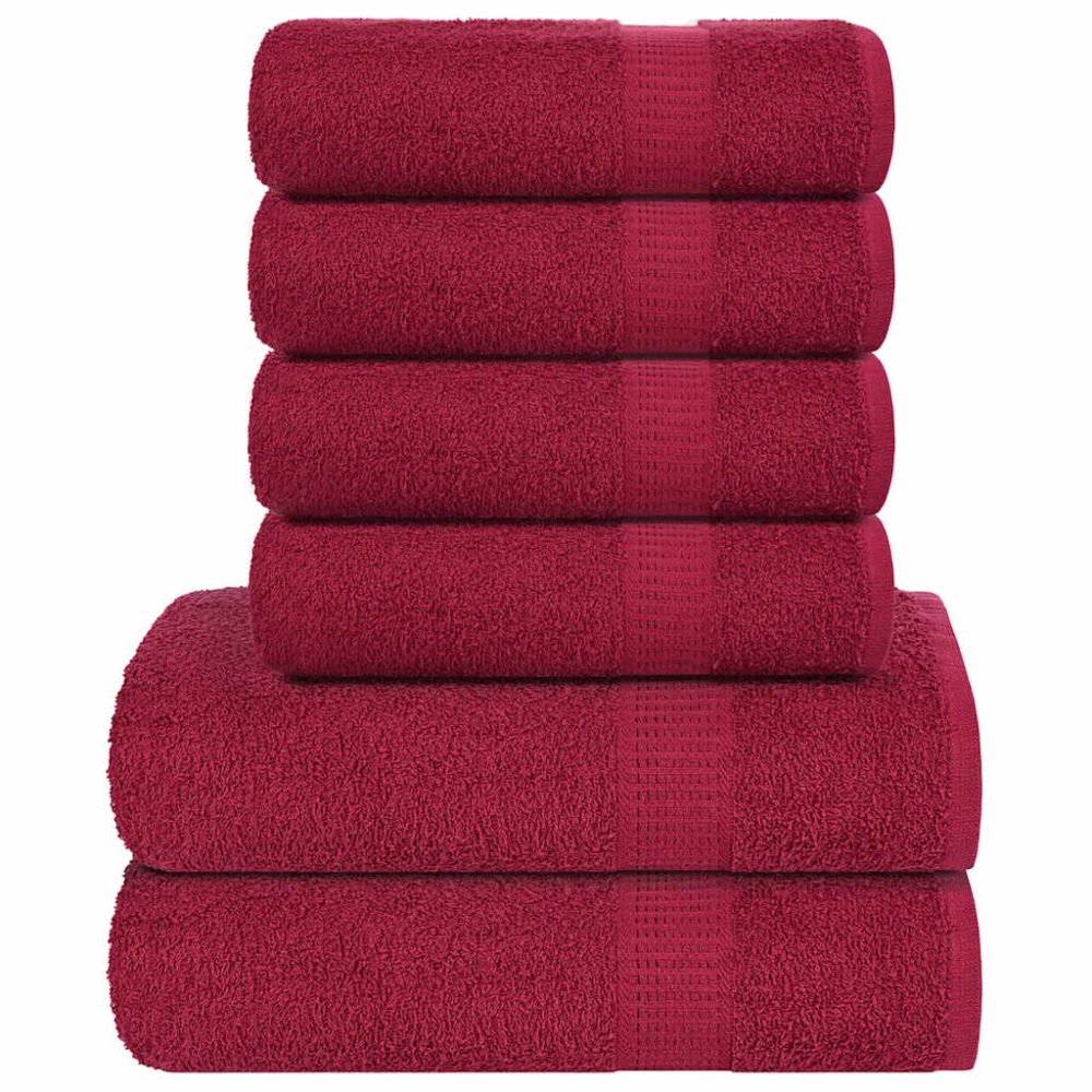 vidaXL Ensemble de serviettes FROGN 6 pcs bordeaux 360 g/m² – Solutions extérieures
