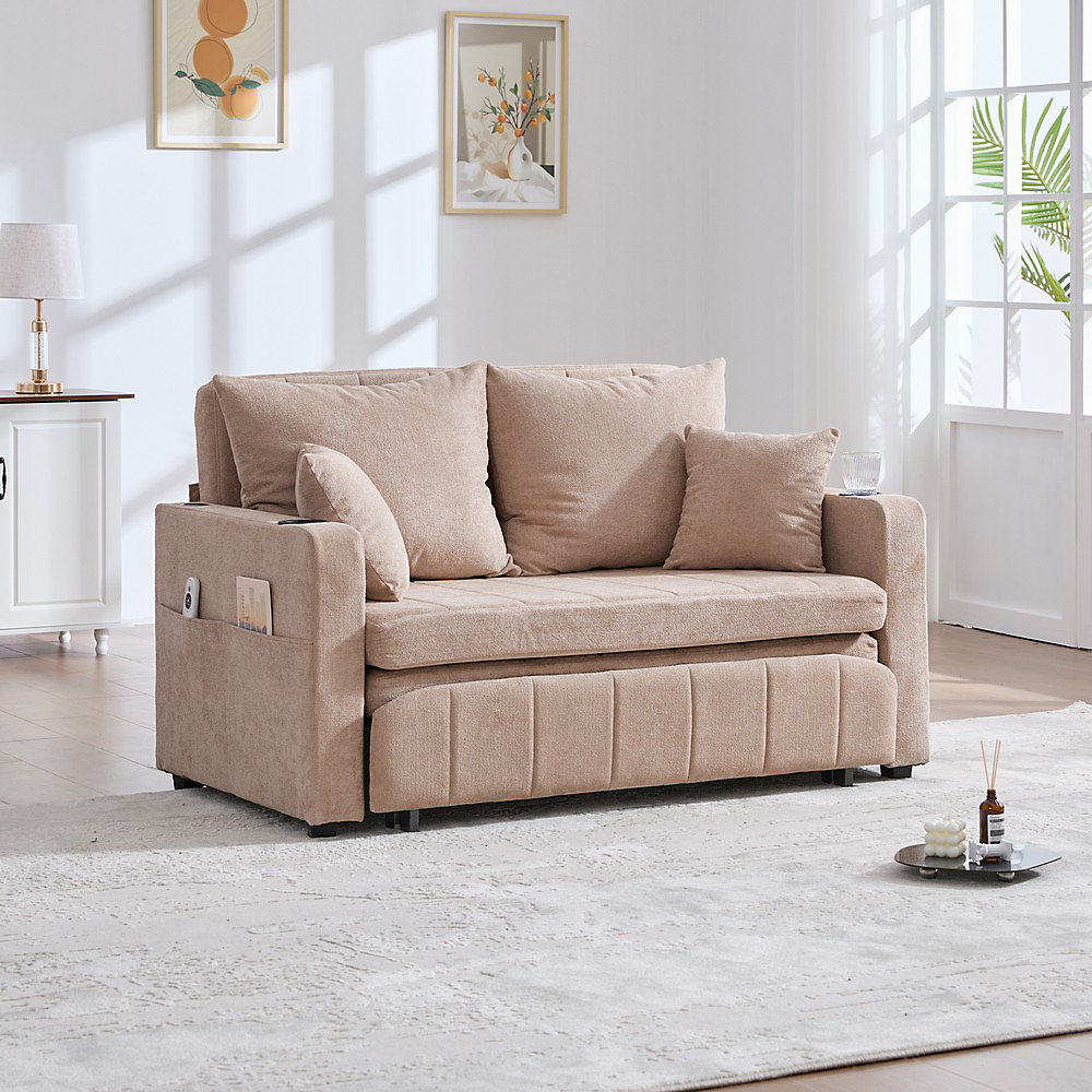 Canapé convertible multifonction – dépliable | lavable | avec rangement | charge USB et porte | gobelet.