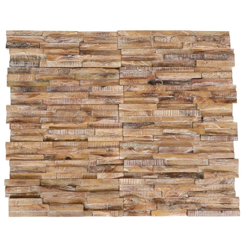 VIDAXL Panneaux de revetement mural 3d 10 pcs 1,01 m^2 bois de teck | 10 pcs 1,01 m