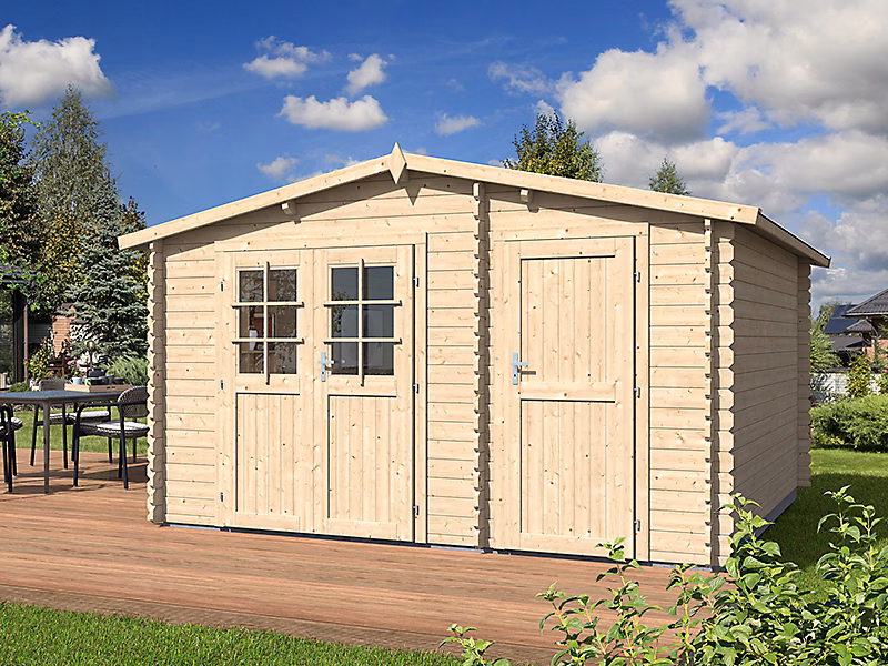 Abri de jardin en bois deux pans de 10 – 48m² avec 2 espaces
