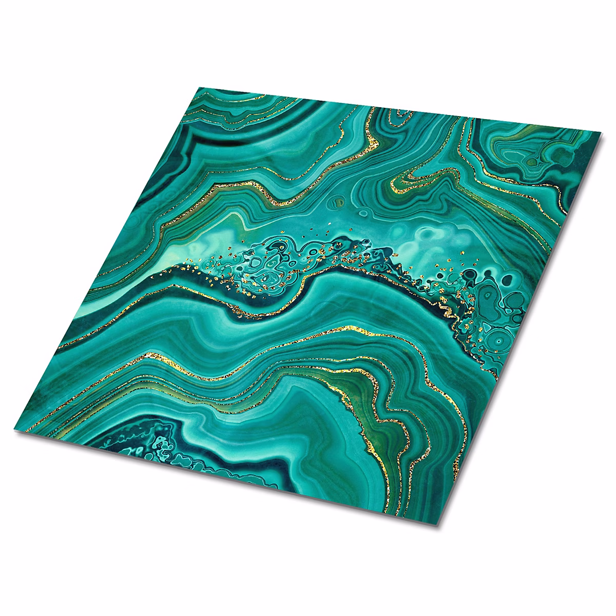 Carreaux vinyle Tulup 30 × 30 cm Texture de la malachite 9 pcs