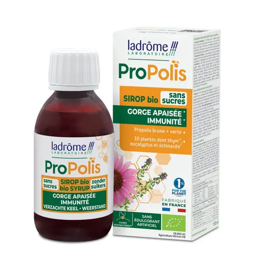 Sirop sans sucre à la propolis bio Ladrôme – 150 ml