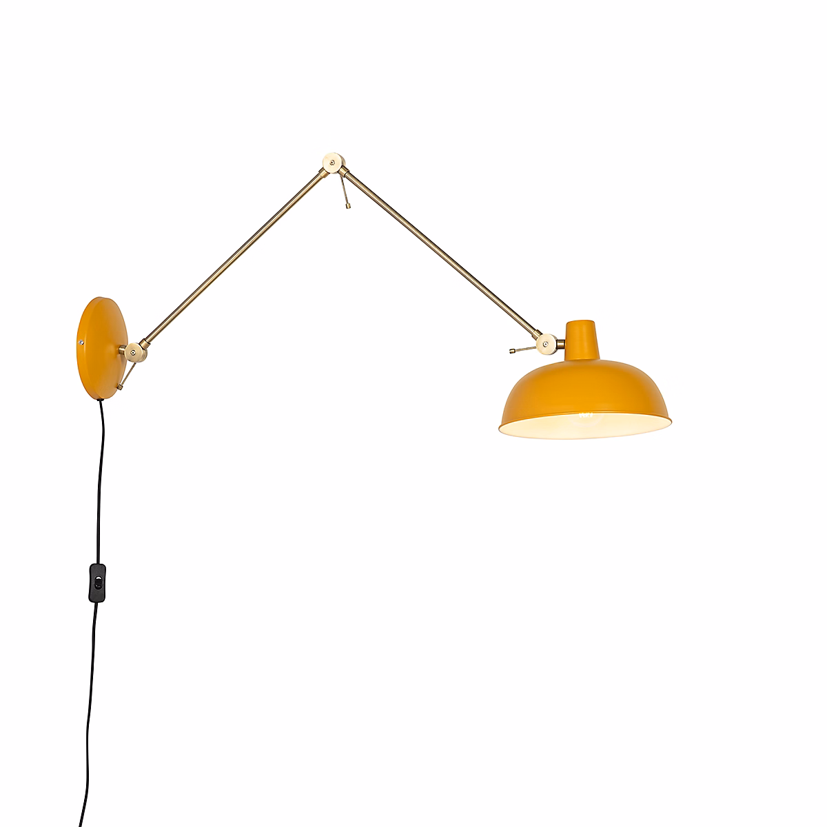 Applique rétro en acier jaune et bronze – Milou