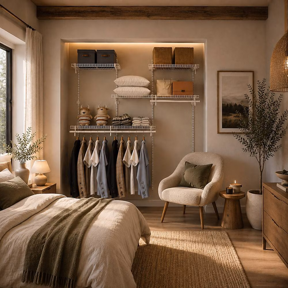 Dressing crémaillère | Étagère mural industriel – Modulables – Blanc – 36 pièces – 1 – 88x1 – 22M