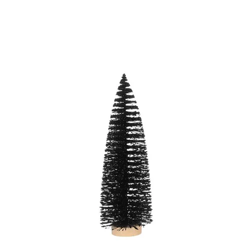 Arbre décoratif de Noël coloris noir en polyéthylène - 32 cm