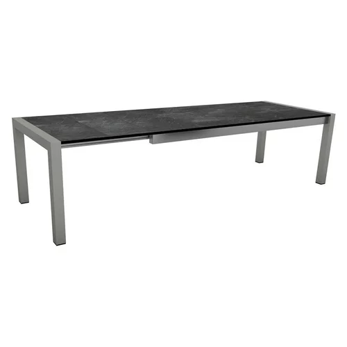 Table extérieure coloris graphite/slate en aluminium Stern - 214/254/294 x 100 x 75 cm