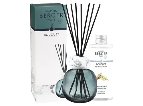 Bouquet parfumé bleu/blanc Maison Berger minéral parfum Thé blanc - 180 ml