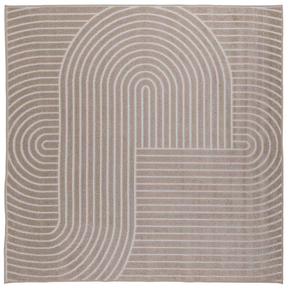vidaXL Tapis d'intérieur et d'extérieur PALMERAS Beige 120 x 120 cm – 120 cm 2,09 kg