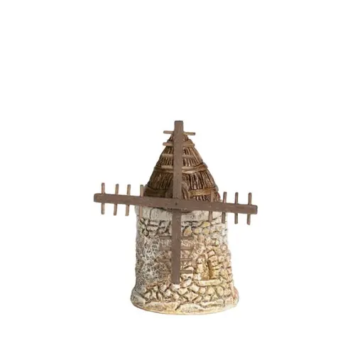 Accessoire de crèche de Noël moulin n°2 Santons Escoffier - 6 x 6 x 10 cm
