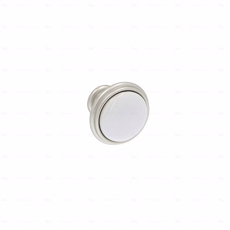 Poignée et bouton – Boutons pour meubles en zamac et Porcelaine Diamètre 35 Argent Nottingham