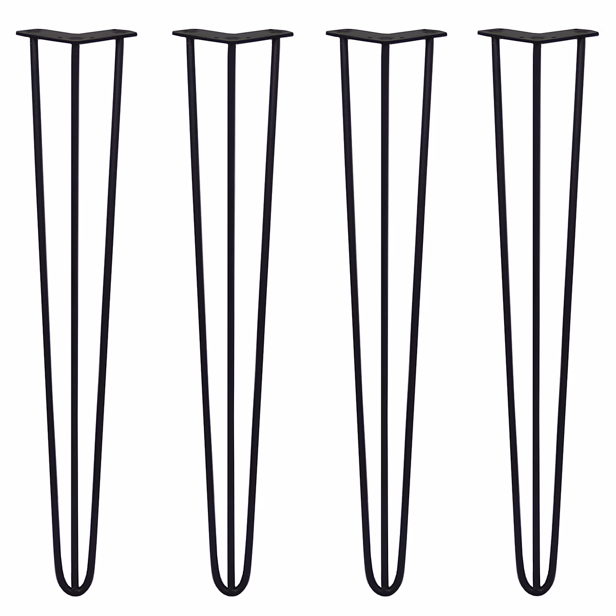 Plan de travail, crédence et fond de hotte – 4 Pieds de Table en Épingle à Cheveux 71cm 3 Tiges 10mm Fini Noir
