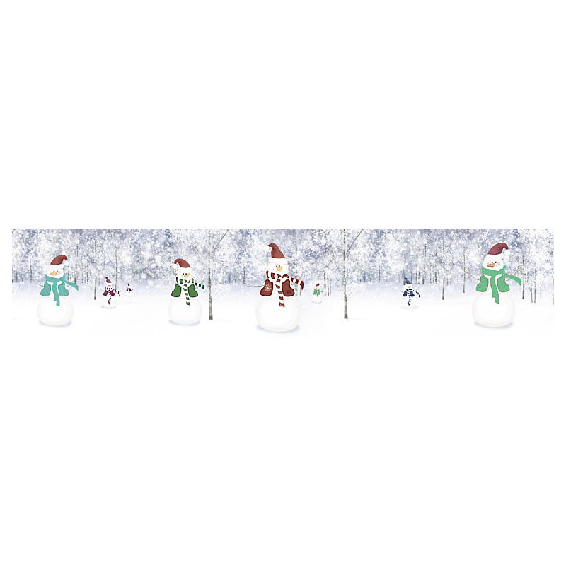 Brise vue imprimé BONHOMMES DE NEIGE – H.1 x L.5 m, 100% occultant, Made in France par Scenolia + kit de fixation offert